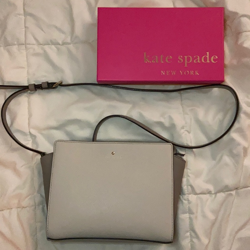 Gray crossbody Kate Spade purse